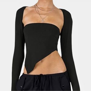 SOFIA'S CHOICE Bolero Top for Women Asymmetrical Hem Long Sleeve